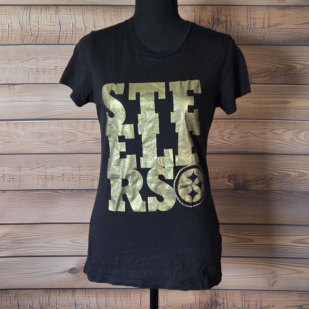 Pittsburgh STEELERS Football NFL Team Apparel Women's shimmer T-Shirt Top Size M